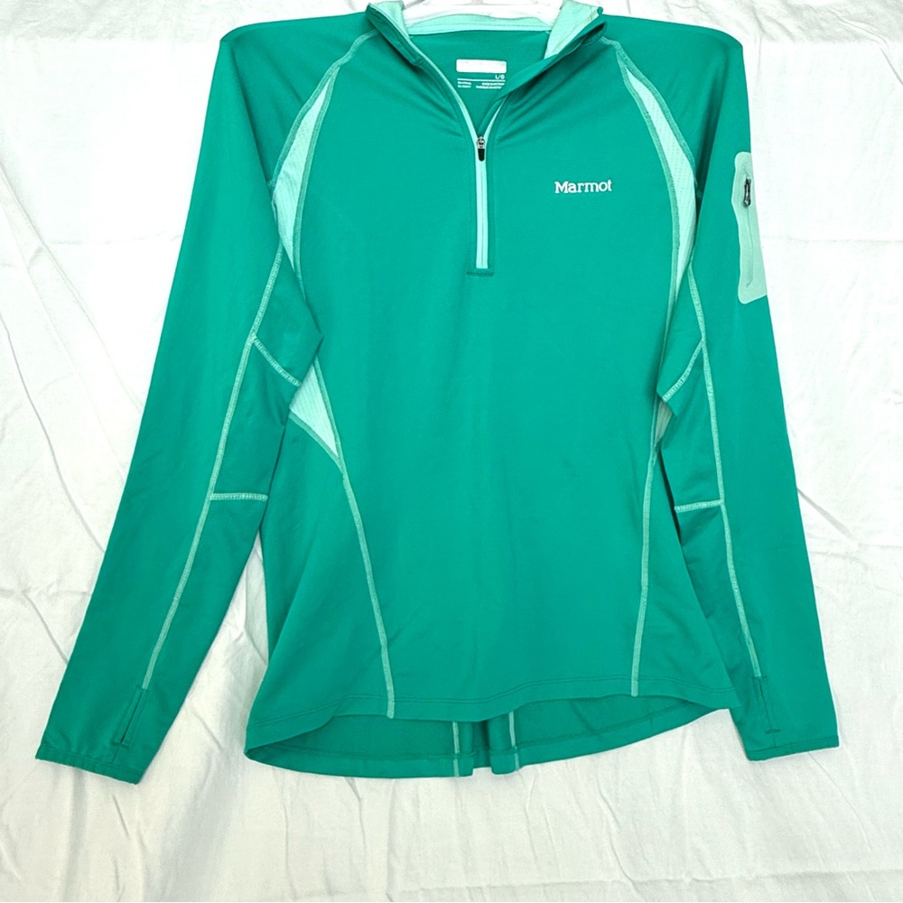 Marmot Women's Green Long Sleeve Quarter Zip Top
